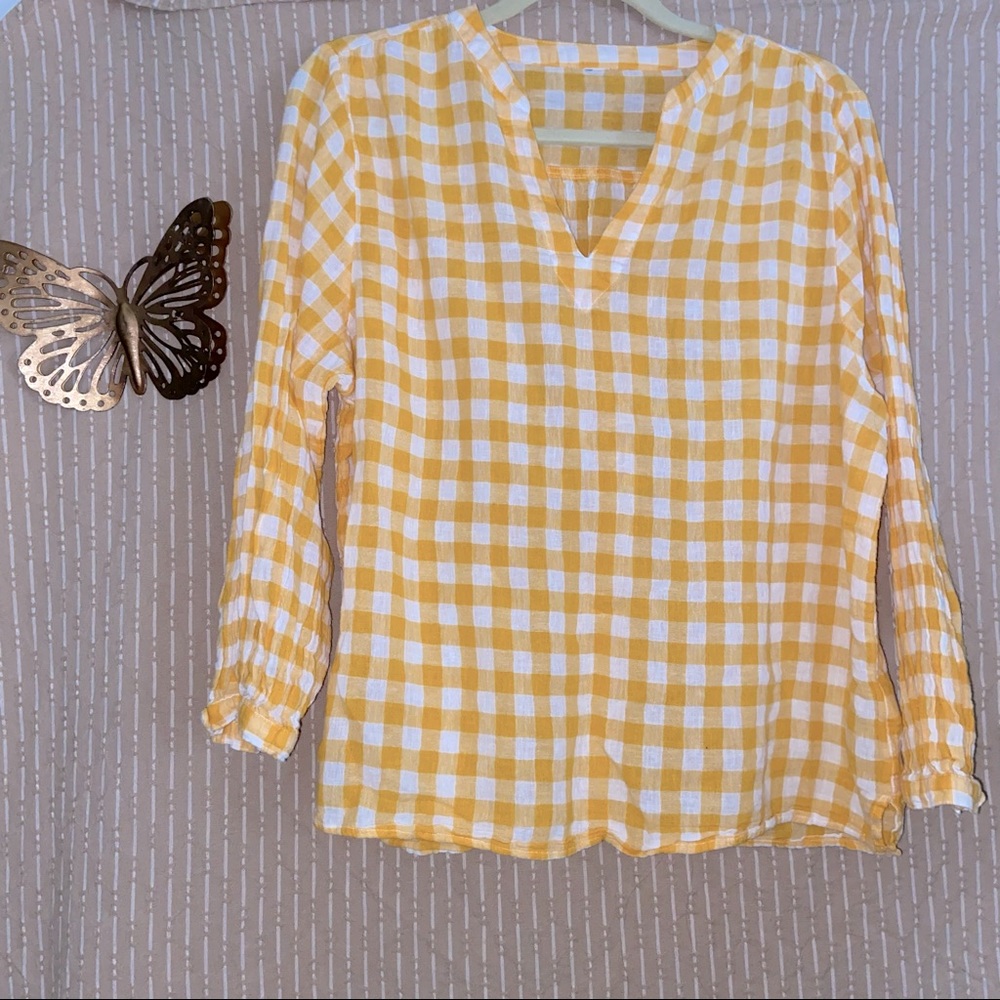 Gingham print top